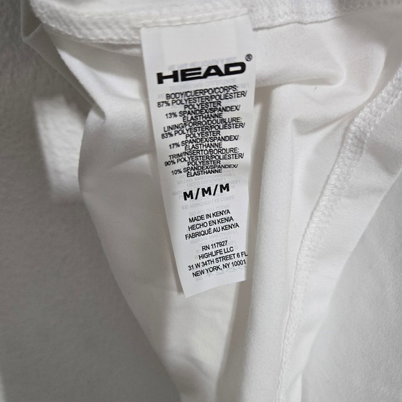 HEAD Stark White Umpire Bra‎ Tank Top Womens Medium Impact Racerback Activewear - Picture 6 of 6